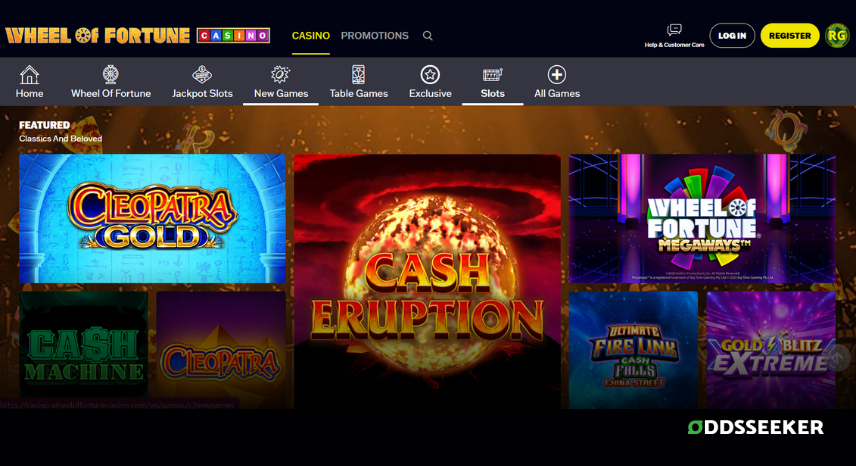 A screenshot of the desktop casino games library page for Wheel Of Fortune